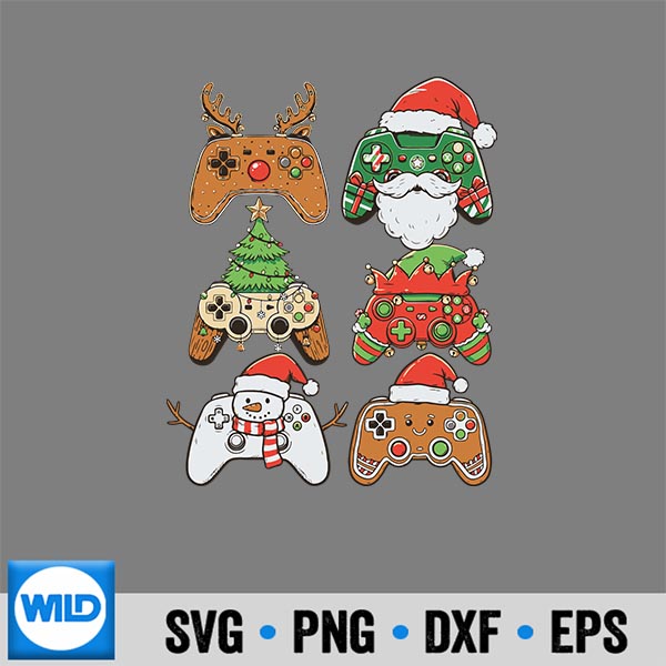 Gamer Christmas Holiday Controller Vintage Vector Design 6 GamerChristmasHolidayControllerVintage