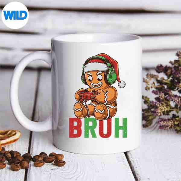 Gamer Gingerbread Bruh Christmas Santa Hat Xmas Gaming SVG PNG 3 Gamer Gingerbread Bruh Christmas Santa Hat Xmas Gaming SVG PNG - Image 3