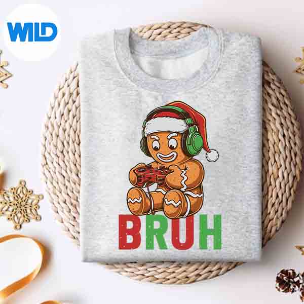 Gamer Gingerbread Bruh Christmas Santa Hat Xmas Gaming SVG PNG 2 Gamer Gingerbread Bruh Christmas Santa Hat Xmas Gaming SVG PNG - Image 2