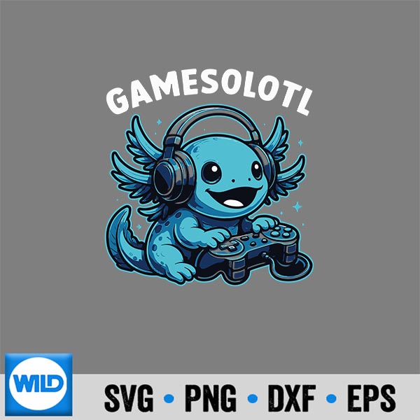 Gamesolotl Axolotl Video Games Kawaii Anime Gamer Gaming Digital Design 6
