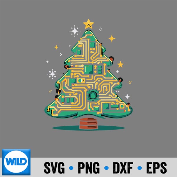 Geek Christmas Circuit Tree Electronic Circuit Engineer Cut File 6 GeekChristmasCircuitTreeElectronicCircuitEngineer