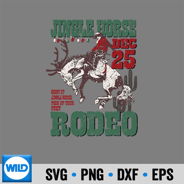 Giddy Up Jingle Horse Santa Cow Western Christmas Rodeo Vector Design 6 GiddyUpJingleHorseSantaCowWesternChristmasRodeo