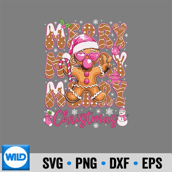 GingerbreadMerryChristmasCutePinkChristmasGirls