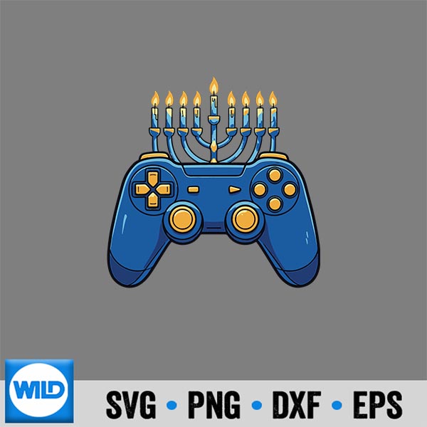 Happy Hanukkah Video Game Chanukah Youth Gamer SVG PNG Digital Download 7 HappyHanukkahVideoGameChanukahYouthGamer