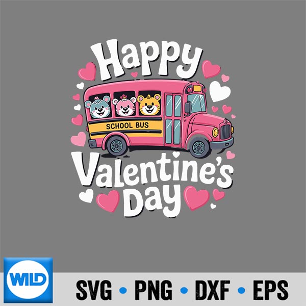HappyValentinesDaySchoolBusCuteValentine