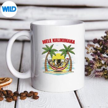 HawaiianMeleKalikimakaCatsCelebratingChristmasmug