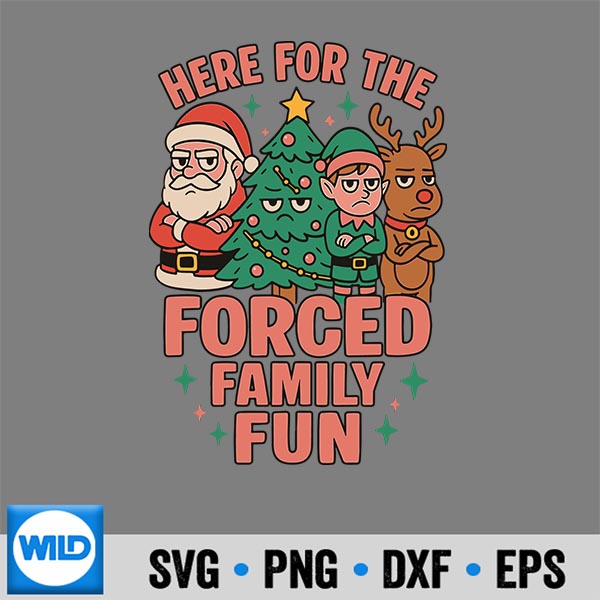 HereForTheForcedFamilyFunSantaChristmasTreeXmas