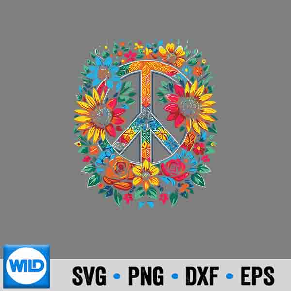 HippiePeaceSignFlowerRetroSunflower