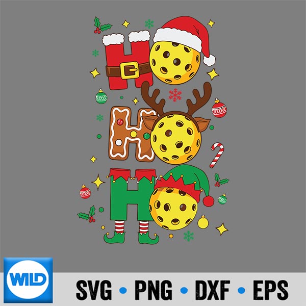 HoHoHoPickleballChristmasPaddlePlayersHoliday