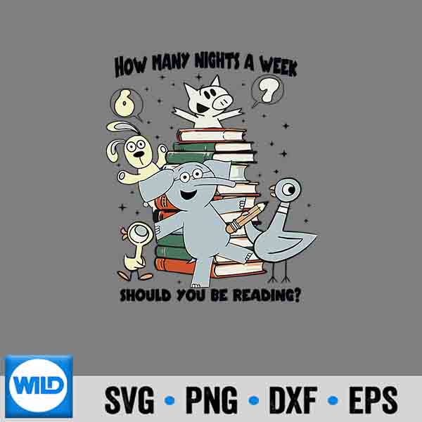 How Many Nights A Week Should You Be Reading 67 Silhouette SVG PNG Cut File 6 HowManyNightsAWeekShouldYouBeReading67