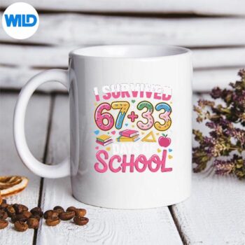I Survived 100 Days Of School 67 33 Ice Cream Drip Silhouette SVG PNG Cut File 5 ISurvived100DaysOfSchool6733IceCreamDripmug