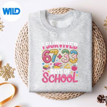 I Survived 100 Days Of School 67 33 Ice Cream Drip Silhouette SVG PNG Cut File 4 ISurvived100DaysOfSchool6733IceCreamDripsweater