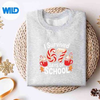 ISurvived67DaysOfSchoolChristmasCandyCaneSixSevensweater