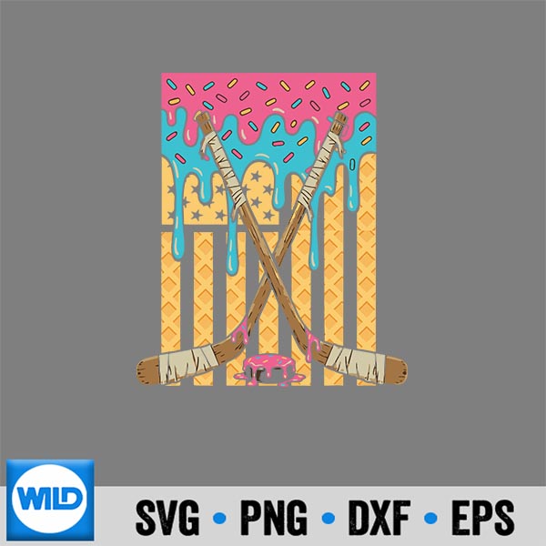 Ice Hockey Ice Cream Drip American Flag Youth Players SVG Cut File 6 IceHockeyIceCreamDripAmericanFlagYouthPlayers