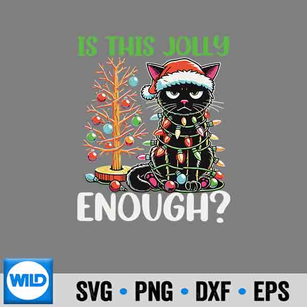 Is This Jolly Enough Black Cat Christmas Tree Lights SVG PNG Digital Design 7 IsThisJollyEnoughBlackCatChristmasTreeLights