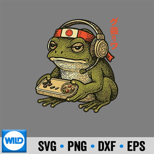 JapaneseGamerFrogArtVintageGaming