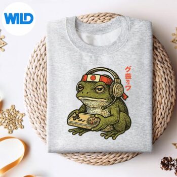 JapaneseGamerFrogArtVintageGamingsweater