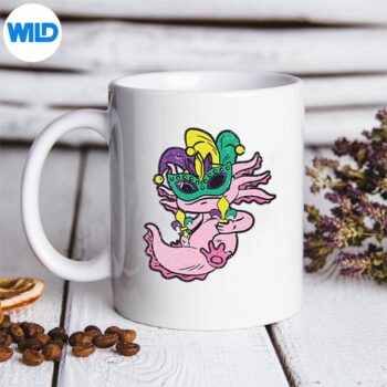 JesterAxolotlMasqueradeMaskMardiGrasCarnivalParademug