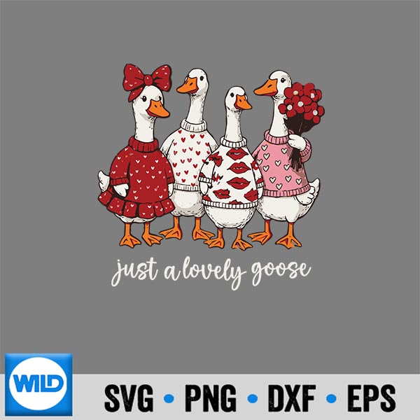 Just A Lovely Goose Cute Silly Goose Valentines Day Funny SVG PNG Digital Design 7 JustALovelyGooseCuteSillyGooseValentinesDayFunny