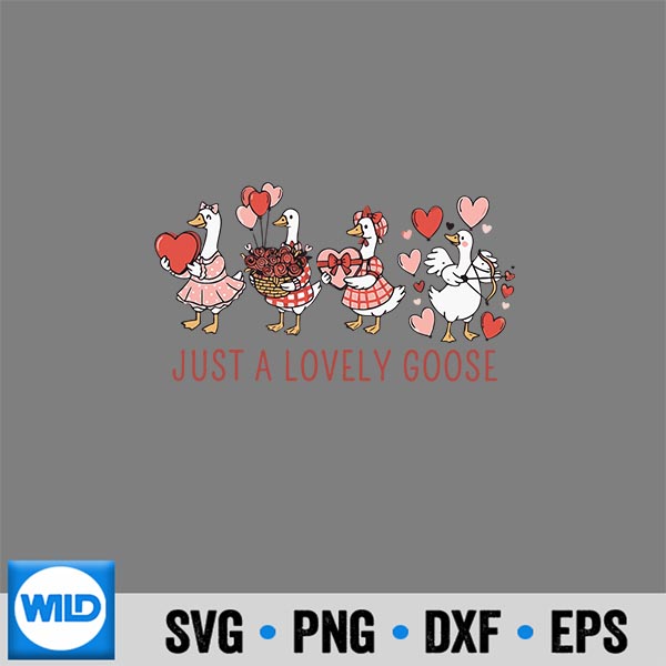 Just A Lovely Goose Cute Silly Goose Valentines Day Retro PNG SVG for Cricut 7 JustALovelyGooseCuteSillyGooseValentinesDayRetro