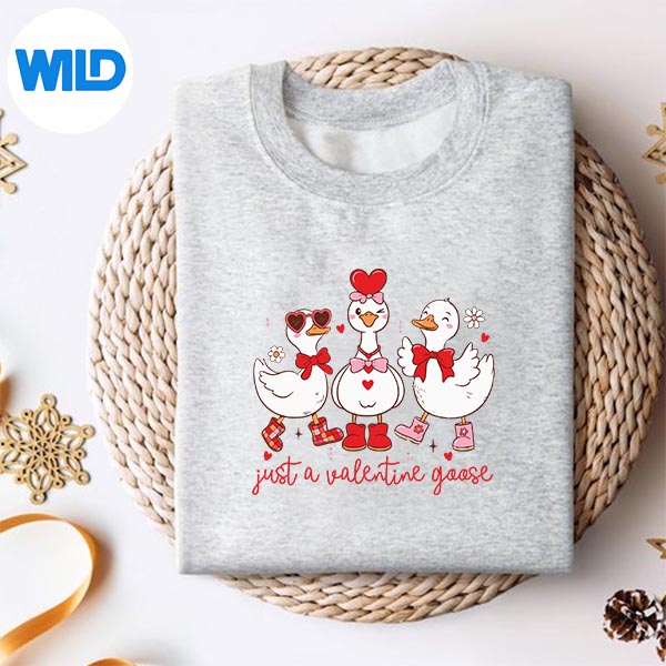 Just A Valentine Goose Silly Goose Duck Valentine Day Silhouette SVG PNG 2 Just A Valentine Goose Silly Goose Duck Valentine Day Silhouette SVG PNG - Image 2