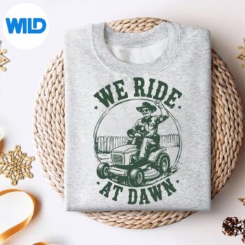 LawnMowingDadWeRideAtDawnLawnMowerGardensweater