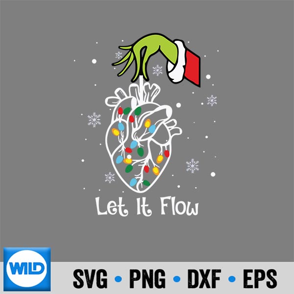 Let It Flow Anatomy Heart Cardiac Nurse Santa Hat Xmas Silhouette SVG PNG 6 LetItFlowAnatomyHeartCardiacNurseSantaHatXmas