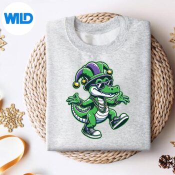 MardiGrasAlligatorAlligatorLovesweater