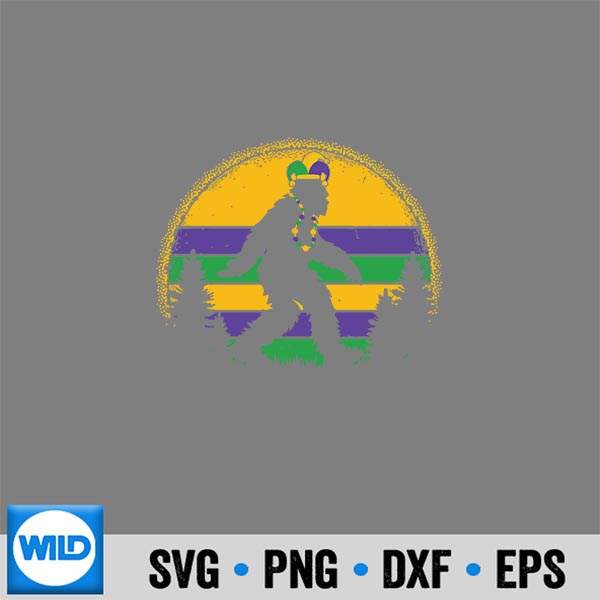 Mardi Gras Bigfoot Sasquatch Mardi Gras SVG PNG Digital Download 6 MardiGrasBigfootSasquatchMardiGras