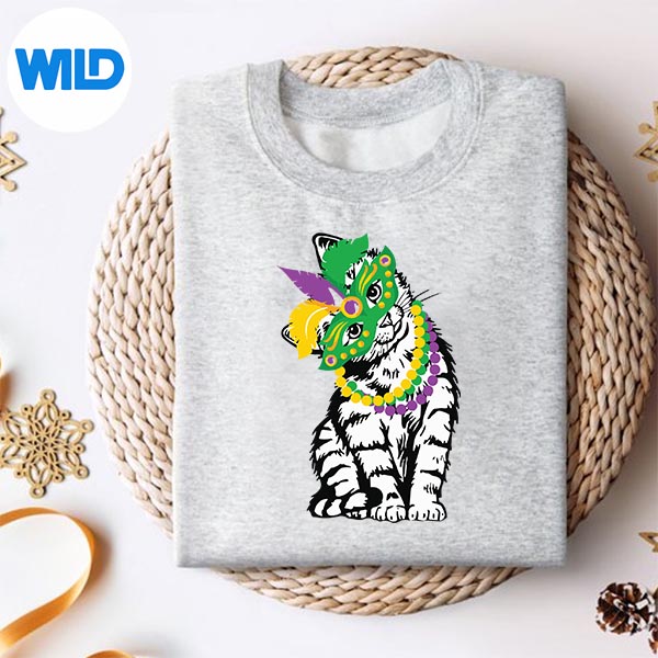 Mardi Gras Cat Lover Kitten Mardi Gras Party Beads Digital Download 2 Mardi Gras Cat Lover Kitten Mardi Gras Party Beads Digital Download - Image 2