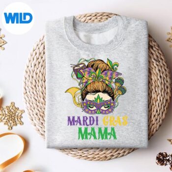 MardiGrasMessyBunHairMardiGrasMamasweater