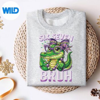 MardiGrasSixSevenBruhMardigatorAlligator67MemeGirlsweater