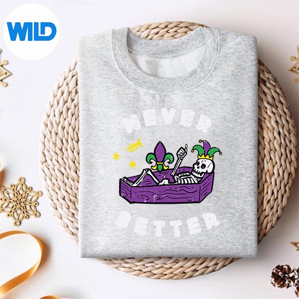 Mardi Gras Skeleton Coffin Never Better Design for Cricut 2 Mardi Gras Skeleton Coffin Never Better Design for Cricut - Image 2