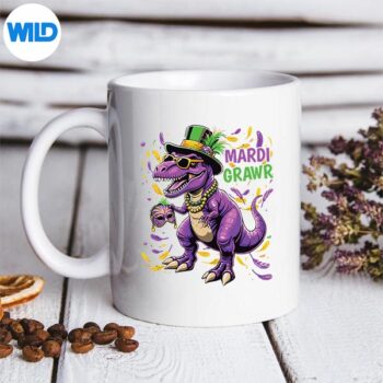 Mardi Grawr Trex Dino Lover Mardi Gras Design for Cricut 5 MardiGrawrTrexDinoLoverMardiGrasmug