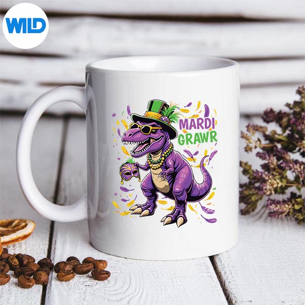 Mardi Grawr Trex Dino Lover Mardi Gras Design for Cricut 3 Mardi Grawr Trex Dino Lover Mardi Gras Design for Cricut - Image 3