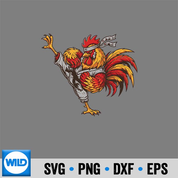 Martial Arts Rooster Mma Kick Fighter Karate Chicken Design for Cricut 7 MartialArtsRoosterMmaKickFighterKarateChicken