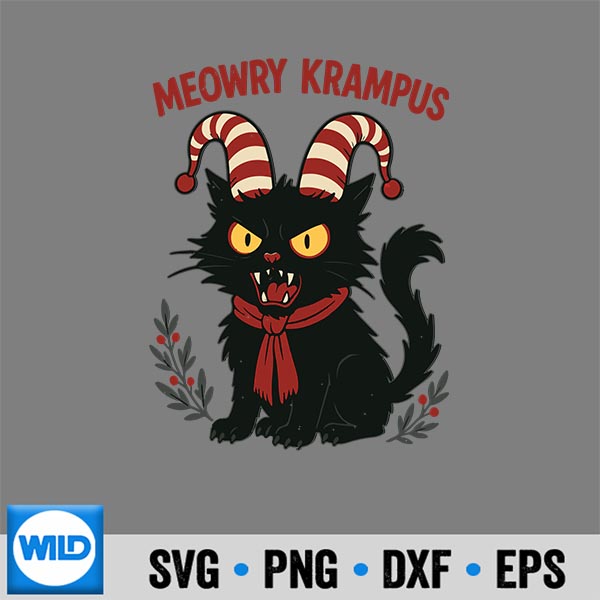 MeowryKrampusCatChristmasCatLoverXmasHolidaySeason