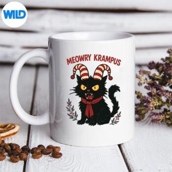MeowryKrampusCatChristmasCatLoverXmasHolidaySeasonmug
