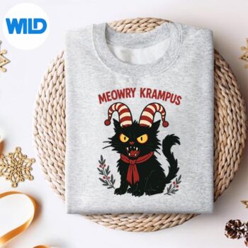 MeowryKrampusCatChristmasCatLoverXmasHolidaySeasonsweater
