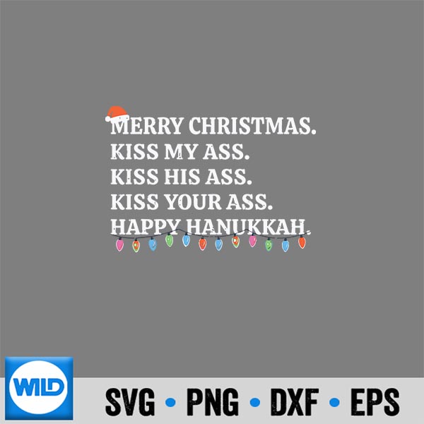 MerryChristmasKissMyAssXmasAdultsBlackSmallModernCrew