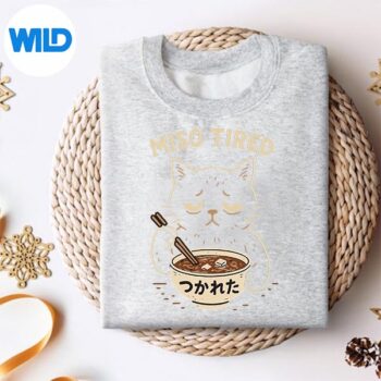 MisoTiredCatJapanesePunRamenHumorsweater