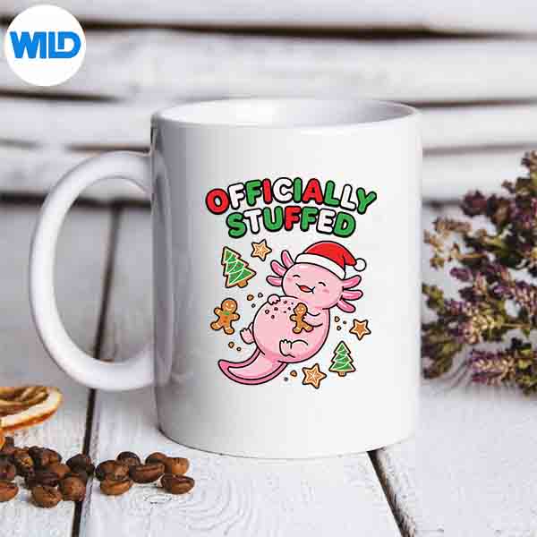Officially Stuffed Axolotl Christmas Food Humor SVG PNG Digital Design 3 Officially Stuffed Axolotl Christmas Food Humor SVG PNG Digital Design - Image 3