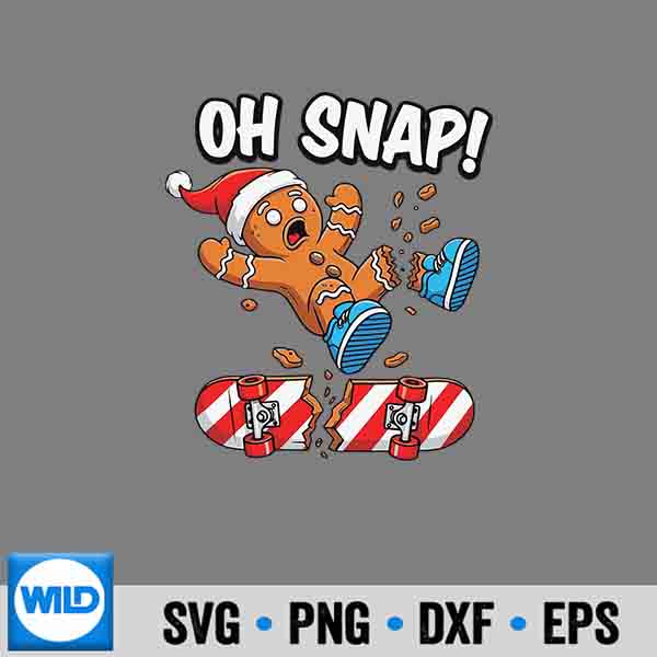 OhSnapGingerbreadManSkateboardChristmasPajama