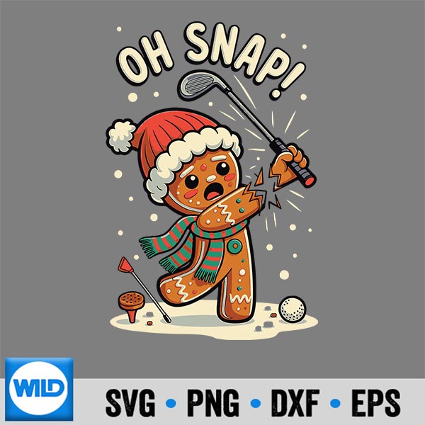 OhSnapGingerbreadmanGolferGolfChristmasGolfing
