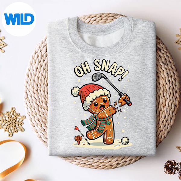 Oh Snap Gingerbreadman Golfer Golf Christmas Golfing SVG PNG Download 2 Oh Snap Gingerbreadman Golfer Golf Christmas Golfing SVG PNG Download - Image 2