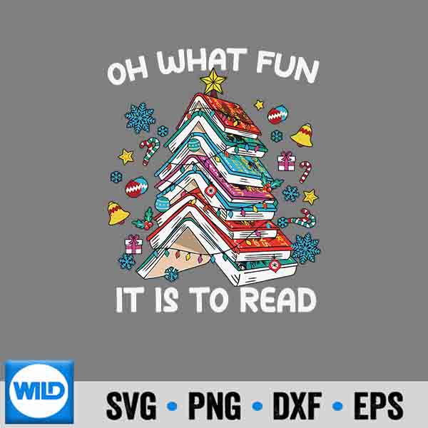 Oh What Fun It Is To Read Book Tree Lights For Everyone Silhouette SVG PNG Cut File 7 OhWhatFunItIsToReadBookTreeLightsForEveryone