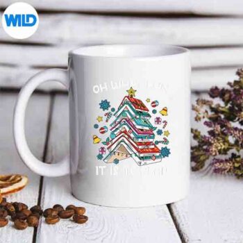 OhWhatFunItIsToReadBookTreeLightsForEveryonemug