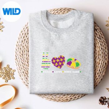 Peace Love King Cake Mardi Gras Party Carnival SVG PNG Digital Download 4 PeaceLoveKingCakeMardiGrasPartyCarnivalsweater