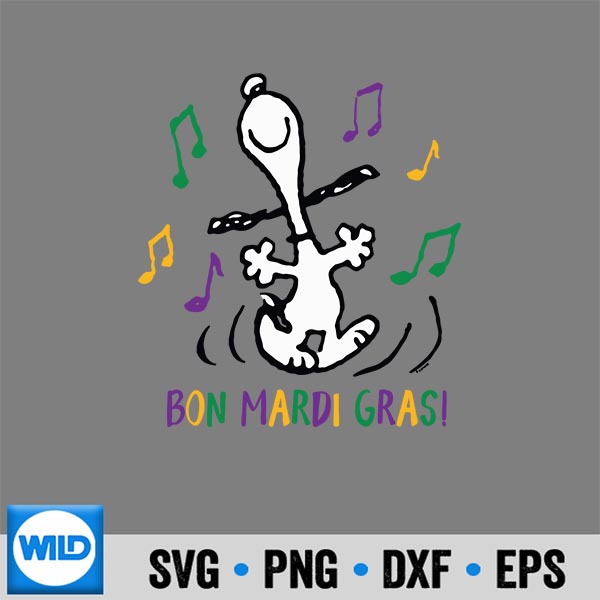 Peanuts Bon Mardi Gras Vintage Silhouette SVG PNG 7 PeanutsBonMardiGrasVintage