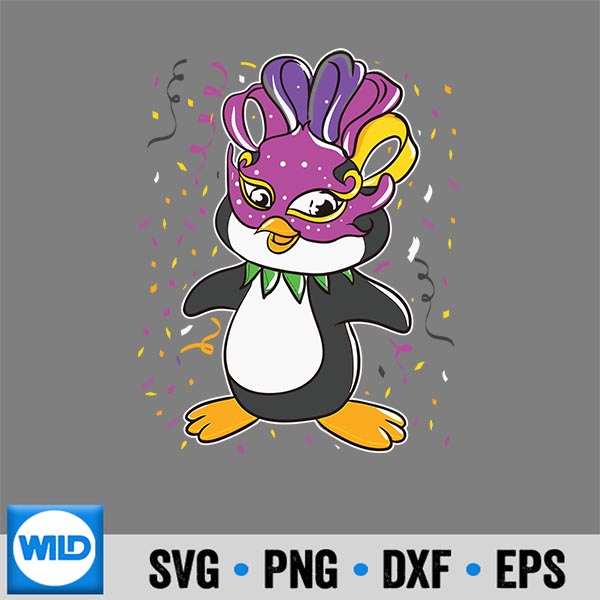 PenguinMardiGrasLoverMaskBeadsCute
